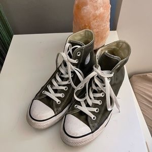 Sage green high top converse